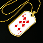 7 of Diamonds Gambler Necklace Stainless Steel or 18k Gold Dog Tag 24" Chain-Express Your Love Gifts