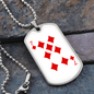7 of Diamonds Gambler Necklace Stainless Steel or 18k Gold Dog Tag 24" Chain-Express Your Love Gifts