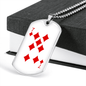 7 of Diamonds Gambler Necklace Stainless Steel or 18k Gold Dog Tag 24" Chain-Express Your Love Gifts