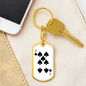 7 of Spades Gambler Keychain Stainless Steel or 18k Gold Dog Tag Keyring-Express Your Love Gifts