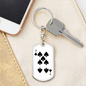 7 of Spades Gambler Keychain Stainless Steel or 18k Gold Dog Tag Keyring-Express Your Love Gifts