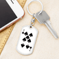 7 of Spades Gambler Keychain Stainless Steel or 18k Gold Dog Tag Keyring-Express Your Love Gifts