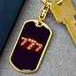 777 Gambler Keychain Stainless Steel or 18k Gold Dog Tag Keyring-Express Your Love Gifts