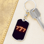 777 Gambler Keychain Stainless Steel or 18k Gold Dog Tag Keyring-Express Your Love Gifts