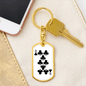 8 of Clubs Gambler Keychain Stainless Steel or 18k Gold Dog Tag Keyring-Express Your Love Gifts