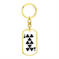 8 of Clubs Gambler Keychain Stainless Steel or 18k Gold Dog Tag Keyring-Express Your Love Gifts