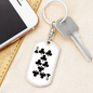 8 of Clubs Gambler Keychain Stainless Steel or 18k Gold Dog Tag Keyring-Express Your Love Gifts
