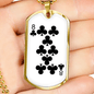 8 of Clubs Gambler Necklace Stainless Steel or 18k Gold Dog Tag 24" Chain-Express Your Love Gifts