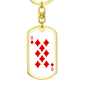 8 of Diamonds Gambler Keychain Stainless Steel or 18k Gold Dog Tag Keyring-Express Your Love Gifts