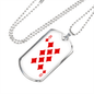 8 of Diamonds Gambler Necklace Stainless Steel or 18k Gold Dog Tag 24" Chain-Express Your Love Gifts