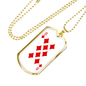 8 of Diamonds Gambler Necklace Stainless Steel or 18k Gold Dog Tag 24" Chain-Express Your Love Gifts