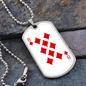 8 of Diamonds Gambler Necklace Stainless Steel or 18k Gold Dog Tag 24" Chain-Express Your Love Gifts