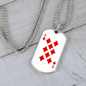 8 of Diamonds Gambler Necklace Stainless Steel or 18k Gold Dog Tag 24" Chain-Express Your Love Gifts