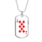 8 of Diamonds Gambler Necklace Stainless Steel or 18k Gold Dog Tag 24" Chain-Express Your Love Gifts