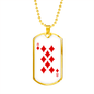 8 of Diamonds Gambler Necklace Stainless Steel or 18k Gold Dog Tag 24" Chain-Express Your Love Gifts