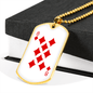 8 of Diamonds Gambler Necklace Stainless Steel or 18k Gold Dog Tag 24" Chain-Express Your Love Gifts