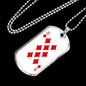 8 of Diamonds Gambler Necklace Stainless Steel or 18k Gold Dog Tag 24" Chain-Express Your Love Gifts