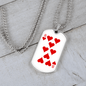 8 of Hearts Gambler Necklace Stainless Steel or 18k Gold Dog Tag 24" Chain-Express Your Love Gifts