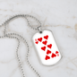 8 of Hearts Gambler Necklace Stainless Steel or 18k Gold Dog Tag 24" Chain-Express Your Love Gifts