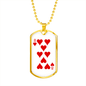 8 of Hearts Gambler Necklace Stainless Steel or 18k Gold Dog Tag 24" Chain-Express Your Love Gifts