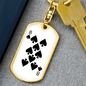 8 of Spades Gambler Keychain Stainless Steel or 18k Gold Dog Tag Keyring-Express Your Love Gifts