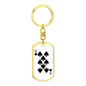 8 of Spades Gambler Keychain Stainless Steel or 18k Gold Dog Tag Keyring-Express Your Love Gifts