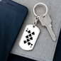 8 of Spades Gambler Keychain Stainless Steel or 18k Gold Dog Tag Keyring-Express Your Love Gifts