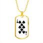 8 of Spades Gambler Necklace Stainless Steel or 18k Gold Dog Tag 24" Chain-Express Your Love Gifts
