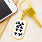 9 of Clubs Gambler Keychain Stainless Steel or 18k Gold Dog Tag Keyring-Express Your Love Gifts