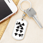 9 of Clubs Gambler Keychain Stainless Steel or 18k Gold Dog Tag Keyring-Express Your Love Gifts