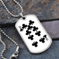 9 of Clubs Gambler Necklace Stainless Steel or 18k Gold Dog Tag 24" Chain-Express Your Love Gifts
