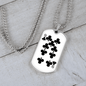 9 of Clubs Gambler Necklace Stainless Steel or 18k Gold Dog Tag 24" Chain-Express Your Love Gifts