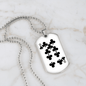 9 of Clubs Gambler Necklace Stainless Steel or 18k Gold Dog Tag 24" Chain-Express Your Love Gifts