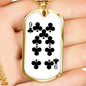 9 of Clubs Gambler Necklace Stainless Steel or 18k Gold Dog Tag 24" Chain-Express Your Love Gifts