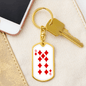 9 of Diamonds Gambler Keychain Stainless Steel or 18k Gold Dog Tag Keyring-Express Your Love Gifts