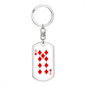 9 of Diamonds Gambler Keychain Stainless Steel or 18k Gold Dog Tag Keyring-Express Your Love Gifts