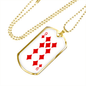 9 of Diamonds Gambler Necklace Stainless Steel or 18k Gold Dog Tag 24" Chain-Express Your Love Gifts