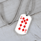 9 of Diamonds Gambler Necklace Stainless Steel or 18k Gold Dog Tag 24" Chain-Express Your Love Gifts