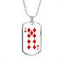 9 of Diamonds Gambler Necklace Stainless Steel or 18k Gold Dog Tag 24" Chain-Express Your Love Gifts