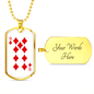 9 of Diamonds Gambler Necklace Stainless Steel or 18k Gold Dog Tag 24" Chain-Express Your Love Gifts