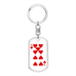 9 of Hearts Gambler Keychain Stainless Steel or 18k Gold Dog Tag Keyring-Express Your Love Gifts