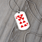 9 of Hearts Gambler Necklace Stainless Steel or 18k Gold Dog Tag 24" Chain-Express Your Love Gifts