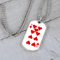 9 of Hearts Gambler Necklace Stainless Steel or 18k Gold Dog Tag 24" Chain-Express Your Love Gifts