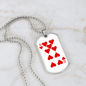9 of Hearts Gambler Necklace Stainless Steel or 18k Gold Dog Tag 24" Chain-Express Your Love Gifts