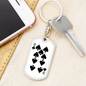 9 of Spades Gambler Keychain Stainless Steel or 18k Gold Dog Tag Keyring-Express Your Love Gifts