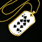 9 of Spades Gambler Necklace Stainless Steel or 18k Gold Dog Tag 24" Chain-Express Your Love Gifts
