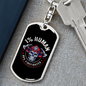 99 Percent Firefighter Keychain Stainless Steel or 18k Gold Dog Tag Keyring-Express Your Love Gifts