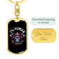 99 Percent Firefighter Keychain Stainless Steel or 18k Gold Dog Tag Keyring-Express Your Love Gifts