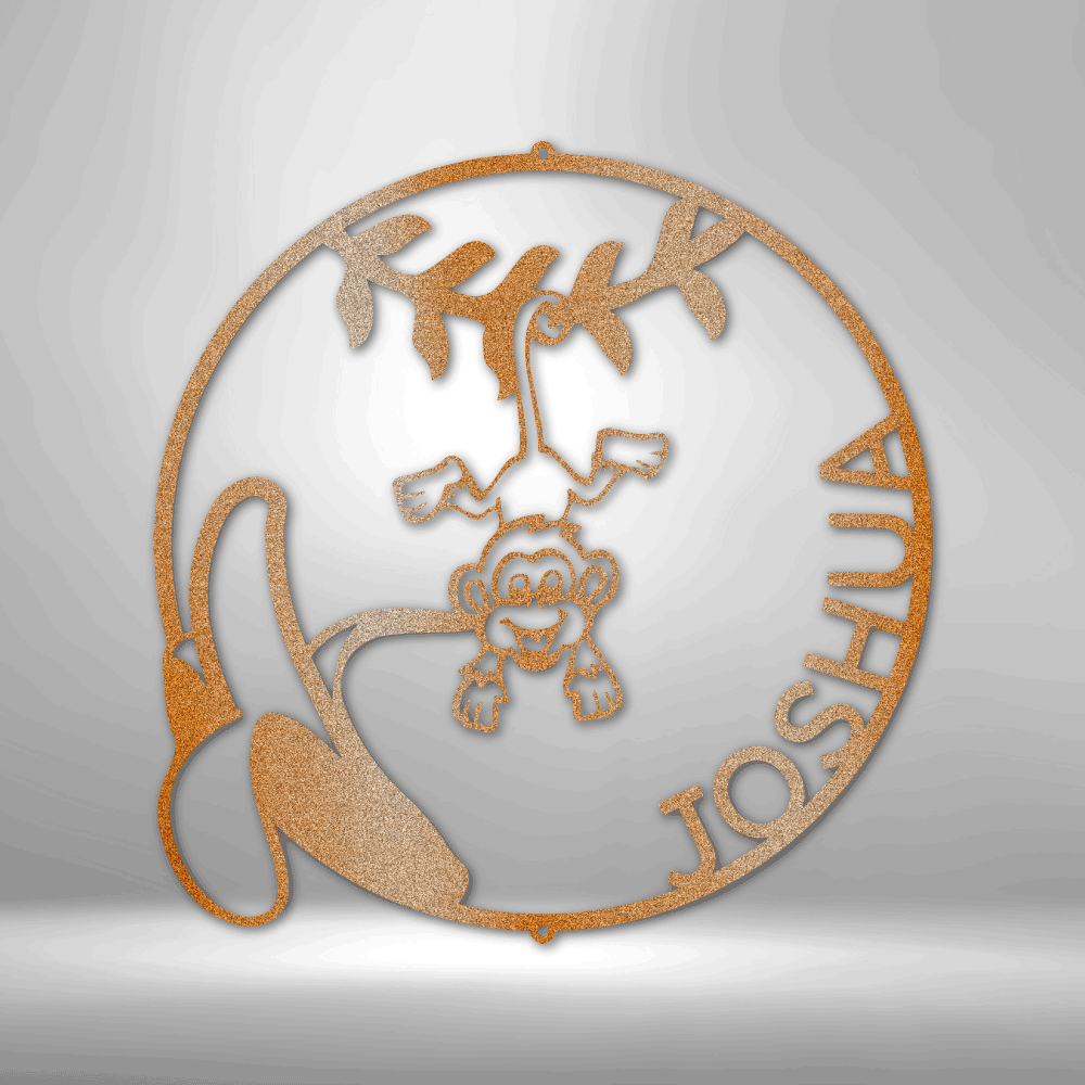 Our Little Monkey Monogram Steel Sign Steel Art Wall Metal Decor-Express Your Love Gifts