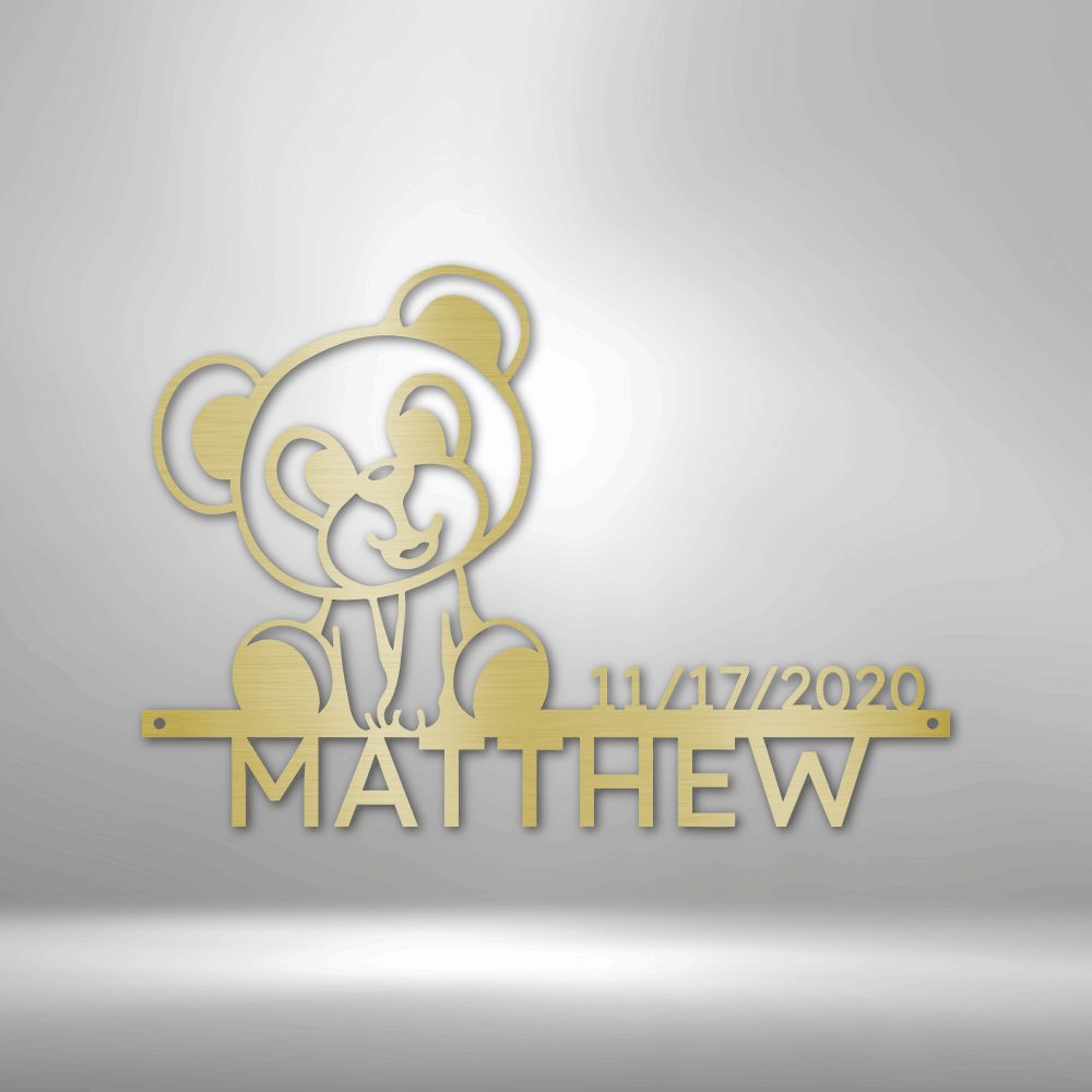 Personalized Teddy Monogram Steel Sign Steel Art Wall Metal Decor-Express Your Love Gifts